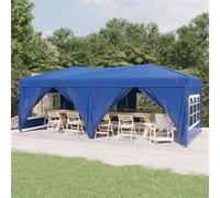 Partytent inklapbaar met zijwanden 3x6 m blauw93542