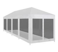 Tente De Réception Avec 10 Parois En Maille 12 X 3 M Noir