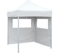 vidaXL Partytent met 2 zijwanden inklapbaar 2x2 m staal wit48887 Blanc G