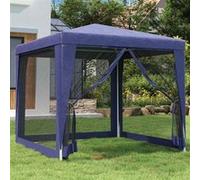 vidaXL Tente de fête avec 4 parois latérales en maille Bleu 2,5x2,5 m