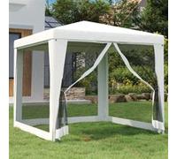 vidaXL Tente de réception avec 4 parois latérales en maille 2,5x2,5 m Blanc