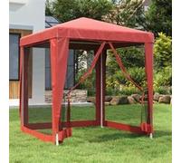 vidaXL Tente de fête avec 4 parois latérales en maille Rouge 2x2m PEHD 319220