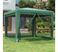 Partytent met 4 mesh zijwanden 3x3 m HDPE groen319228