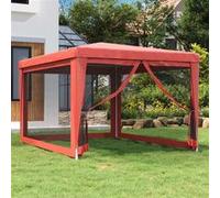 Vidaxl Tente De Fête Avec 4 Parois Latérales En Maille Rouge 3x4m Pehd Rouge
