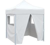 Partytent met 4 zijwanden inklapbaar 2x2 m staal wit48888