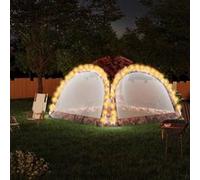 Partytent met LED en 4 zijwanden 3,6x3,6x2,3 m camouflage93078