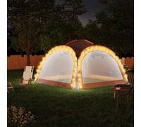 vidaXL Partytent met LED en 4 zijwanden 3,6x3,6x2,3 m grijs en oranje93077 G