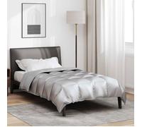 VIDAXL Parure de couette 140 x 200 cm Satin & Microfibre Argenté (housse + taies) - Hypoallergénique