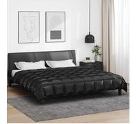 vidaXL Duvet d'hiver Noir 220 x 200 cm Satin et Microfibre