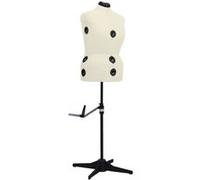 VidaXL Mannequin de Robe Ajustable pour Femme - Buste de Couture Féminin pour Magasin - Crème L Taille 44-50
