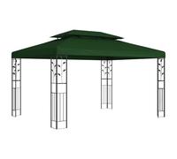 vidaXL Pavillon 3,97 x 2,96 x 2,68 m Vert Polyester et Acier, Gazebo réglable, pavillon Moderne pour l'extérieur, Ombre de Jardin, bâche résistante aux intempéries, Cadre en Aluminium