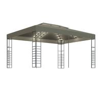 Vidaxl Tonnelle Avec Guirlande Lumineuse À Led 3x4 M Taupe