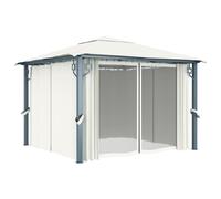 vidaXL Pavillon avec rideaux 300 x 300 cm Crème Aluminium