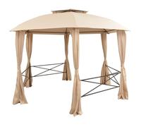 Chapiteau - vidaXL - Hexagonal - 360 x 265 cm - Beige - Autoportant