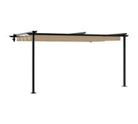 vidaXL Pavillon Taupe 400 x 300 x 200 cm Polyester, Jardin et terrasse, Gazebo Moderne, Ombre extérieure, auvent rétractable, abri Ajustable pour Vos rassemblements