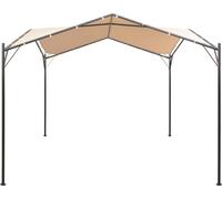 vidaXL Pavillon Tente de réception Couverture 4x4 m Acier Beige