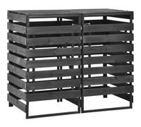 Vidaxl Abri De Poubelle Double 140x75x121 Cm Bois De Pin Massif Peint