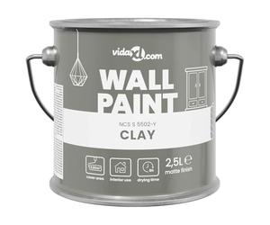 vidaXL Peinture murale Gris 2,5 L Impression murale, Peinture dino écolo pour murs de cuisine, salle de bain, salon, lavable, à l'eau, séchage rapide
