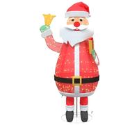 vidaXL Père Noël de Noël avec 200 LED Blanc Chaud 100 x 180 cm Tissu, Salon, déco Moderne, Ornement de Noël Durable, éclairage LED de Santa, déco saisonnière intérieure et extérieure