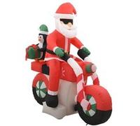 Père Noël Gonflable sur Moto LED IP44 160cm Décoration Jardin Extérieur vidaXL