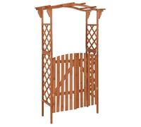 Vidaxl Pergola Avec Portail 116x40x204 Cm Bois De Sapin Massif - Marron