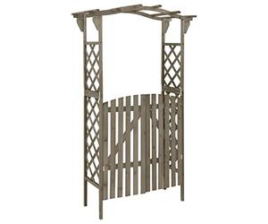 vidaXL Pergola avec Portail 116x40x204 cm Gris Bois de Sapin Massif