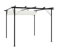 vidaXL Pergola avec toit escamotable blanc crème 3x3 m acier