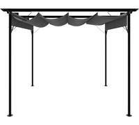 vidaXL Pergola avec toit extensible Anthracite 3x3 m Acier 180 g/m