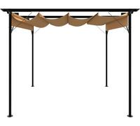 vidaXL Pergola avec toit extensible Taupe 3x3 m Acier 180 g/m