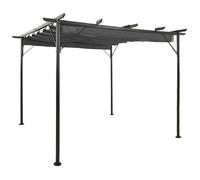 Vidaxl Pergola Avec Toit Rétractable Anthracite 3x3 M Acier 180 G/M²
