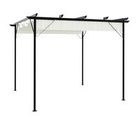vidaXL Pergola avec Toit rétractable Blanc crème 3 x 3 m Acier