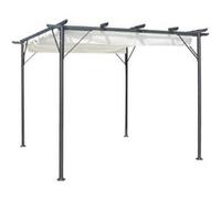 Pergola avec Toit Rétractable Taupe Acier 180 g/m² Tonnelle Jardin vidaXL
