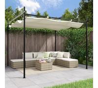 Vidaxl Pergola Avec Toit Rétractable Crème 295x292x230 Cm