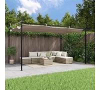 vidaXL Pergola avec toit rétractable taupe 395x292x230 cm