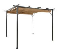 Vidaxl Pergola Avec Toit Rétractable Taupe 3x3 M Acier 180 G/M²