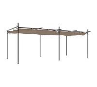 Vidaxl Pergola Avec Toit Rétractable Taupe 589x292x230 Cm