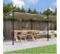vidaXL Pergola avec toit rétractable Taupe 589x292x230 cm