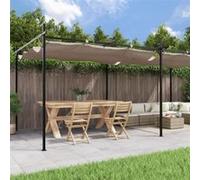 Vidaxl Pergola Avec Toit Rétractable Taupe 589x292x230 Cm