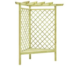 vidaXL Pergola d'angle avec siège 130x130x197 cm Pin imprégné