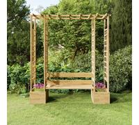 vidaXL Pergola de jardin avec banc et jardinières Bois de pin imprégné