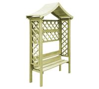 vidaXL Pergola de jardin avec toit et banc Bois de pin imprégné