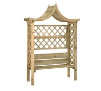 vidaXL Pergola de jardin avec toit et banc Bois de pin imprégné