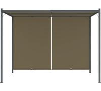 vidaXL Pergola de jardin avec toit extensible 3x3 m taupe 180 g/m