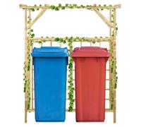 vidaXL Pergola de jardin pour poubelles doubles – Bois de pin imprégné