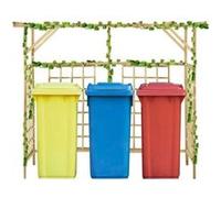 Vidaxl Pergola De Jardin Pour Poubelles Triples Bois De Pin Imprégné