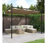 vidaXL Pergola met uitschuifbaar dak 295x292x230 taupe360115 Taupe G