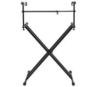 vidaXL Pied de clavier double entretoise cadre X noir