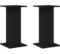 vidaXL Pied de haut-parleur 2 pcs chêne noir 30 x 30 x 60 cm