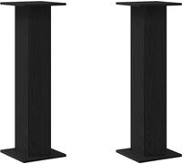 vidaXL Pied de haut-parleur 2 pcs chêne noir 30 x 30 x 95 cm