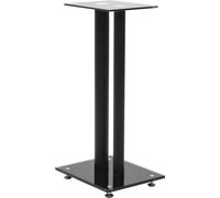vidaXL Pied de haut-parleur 2 pcs. Design à double colonne en verre trempé noir